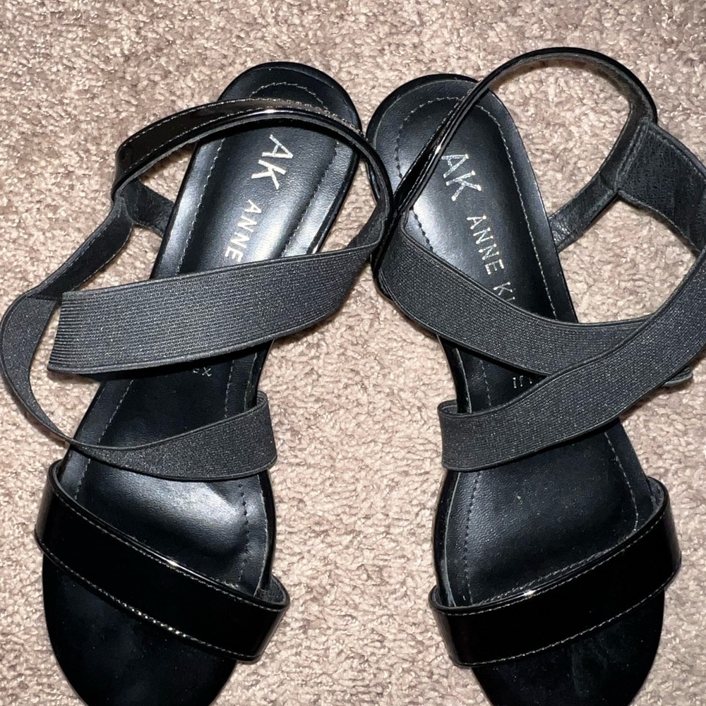 Anne Klein Black Strappy Sandals